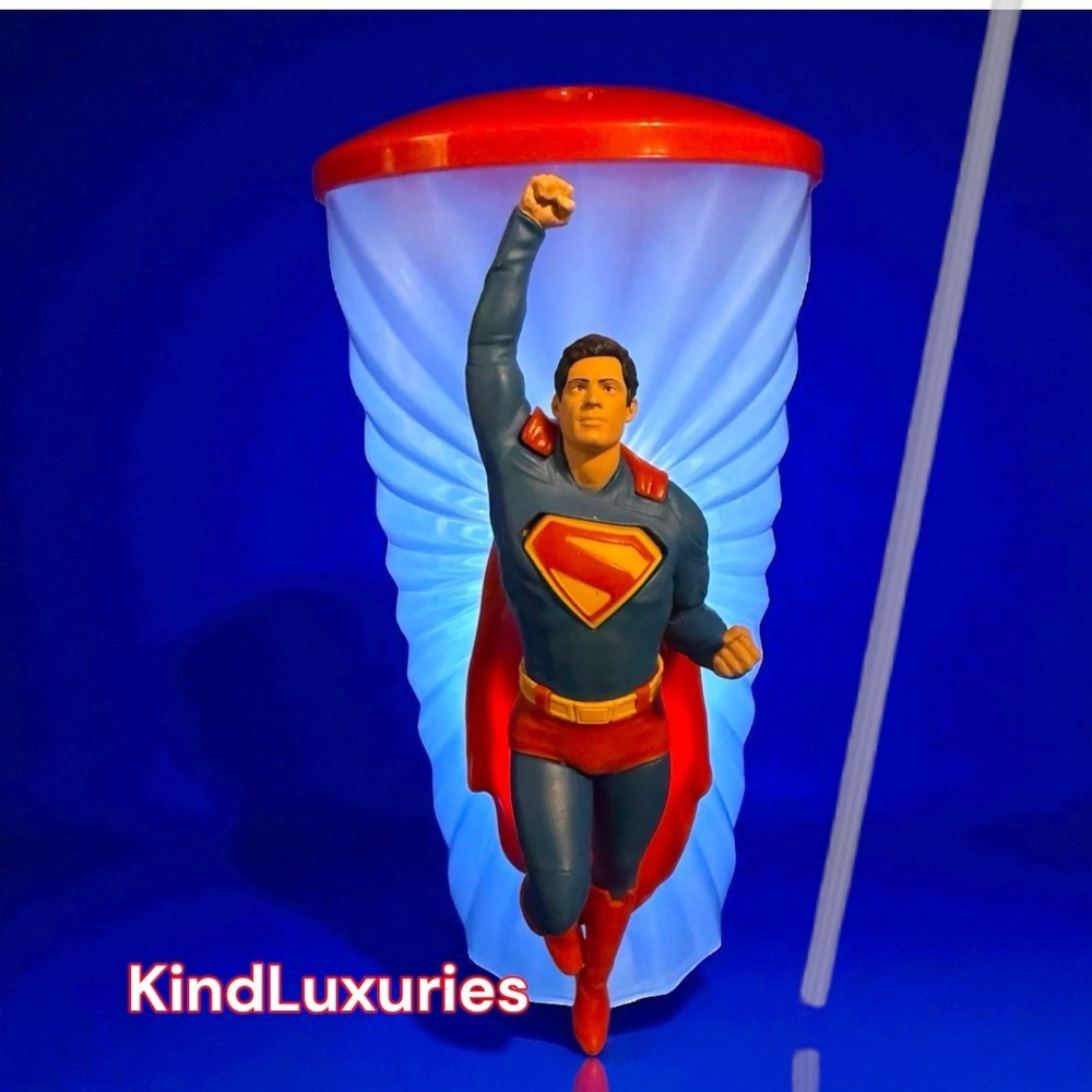 SUPMERAN Movie 2025 - NEW!! Tumbler Cup Light Up Straw DC Comics IN HAND